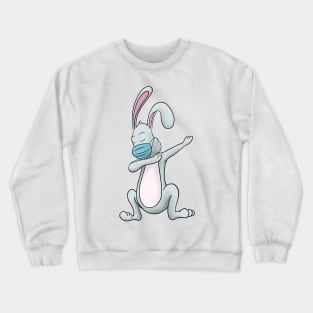 Dabbing Bunny with face mask happy easter 2021 Crewneck Sweatshirt